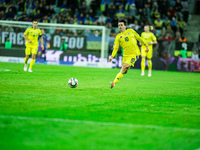 Mykola Sharparenko participates in a match of the UEFA Nations League between the Ukraine and Czechia national teams in Wroclaw, Poland, on...