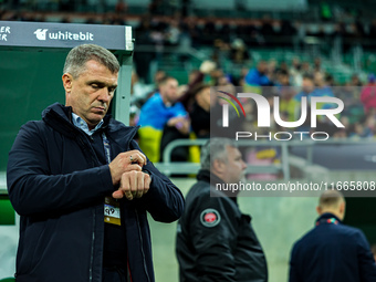 Serhiy Rebrovma participates in a match of the UEFA Nations League between the Ukraine and Czechia national teams in Wroclaw, Poland, on Oct...