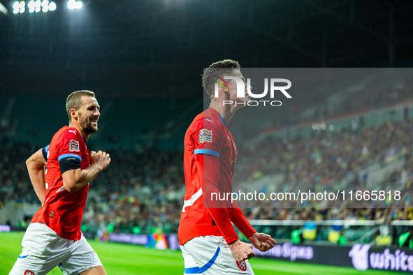 Martin Vitik participates in a match of the UEFA Nations League between the Ukraine and Czechia national teams in Wroclaw, Poland, on Octobe...