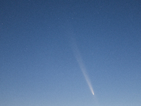 The comet Tsuchinshan-ATLAS (C/2023 A3) is seen in Torre Uluzzo, near Lecce, Italy, on October 14, 2024. The comet's coma, or head, measures...