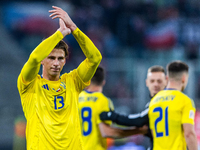 Illia Zabarnyi is playing during the  UEFA Nations League 2024 League B Group B1 match between Ukraine and Czechia , at the Tarczynski Arena...