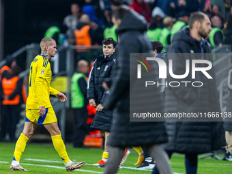 Mykhailo Mudryk leaves the pitch after the  UEFA Nations League 2024 League B Group B1 match between Ukraine and Czechia , at the Tarczynski...