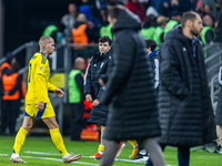 Mykhailo Mudryk leaves the pitch after the  UEFA Nations League 2024 League B Group B1 match between Ukraine and Czechia , at the Tarczynski...