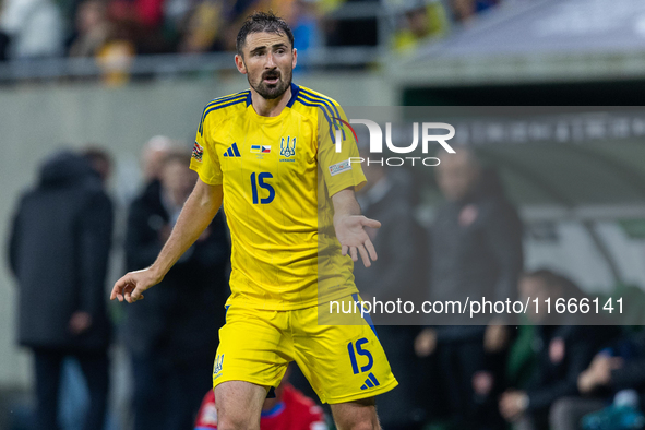 Oleksandr Svatok is playing during  the  UEFA Nations League 2024 League B Group B1 match between Ukraine and Czechia , at the Tarczynski Ar...