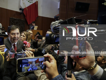 The President of the Senate of Mexico, Gerardo Fernandez Norona, is interviewed during the drawing of lots for judgeships for the Judiciary...