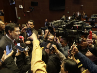 The President of the Senate of Mexico, Gerardo Fernandez Norona, is interviewed during the drawing of lots for judgeships for the Judiciary...