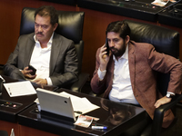 The coordinator of the Movimiento de Regeneracion Nacional bench, Ignacio Mier, and the former federal deputy, Hamlet Garcia Almaguer, parti...