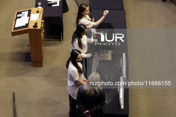 Senator Julieta Andrea Ramirez participates in the drawing of lots for judgeships for the Judiciary during the session in the Mexican Senate...