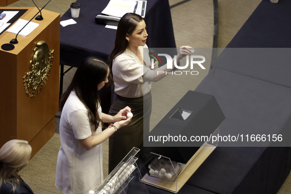 Senator Julieta Andrea Ramirez participates in the drawing of lots for judgeships for the Judiciary during the session in the Mexican Senate...