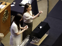 Senator Julieta Andrea Ramirez participates in the drawing of lots for judgeships for the Judiciary during the session in the Mexican Senate...