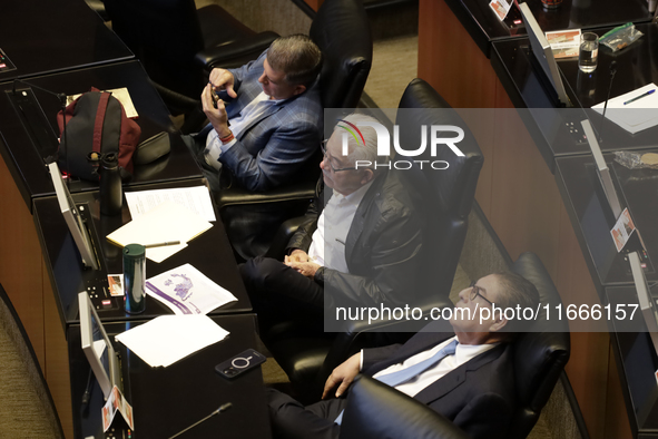 Senators Ricardo Sheffiel, Alejandro Esquer Verdugo, and Victor Mercado Salgado participate in the drawing of lots for judgeships for the Ju...