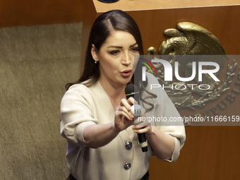 Senator Julieta Andrea Ramirez participates in the drawing of lots for judgeships for the Judiciary during the session in the Mexican Senate...