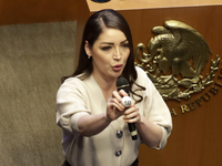 Senator Julieta Andrea Ramirez participates in the drawing of lots for judgeships for the Judiciary during the session in the Mexican Senate...