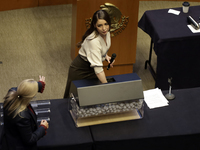 Senator Julieta Andrea Ramirez participates in the drawing of lots for judgeships for the Judiciary during the session in the Mexican Senate...