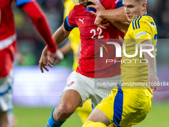 Tomas Soucek is  playing during the  UEFA Nations League 2024 League B Group B1 match between Ukraine and Czechia , at the Tarczynski Arena...