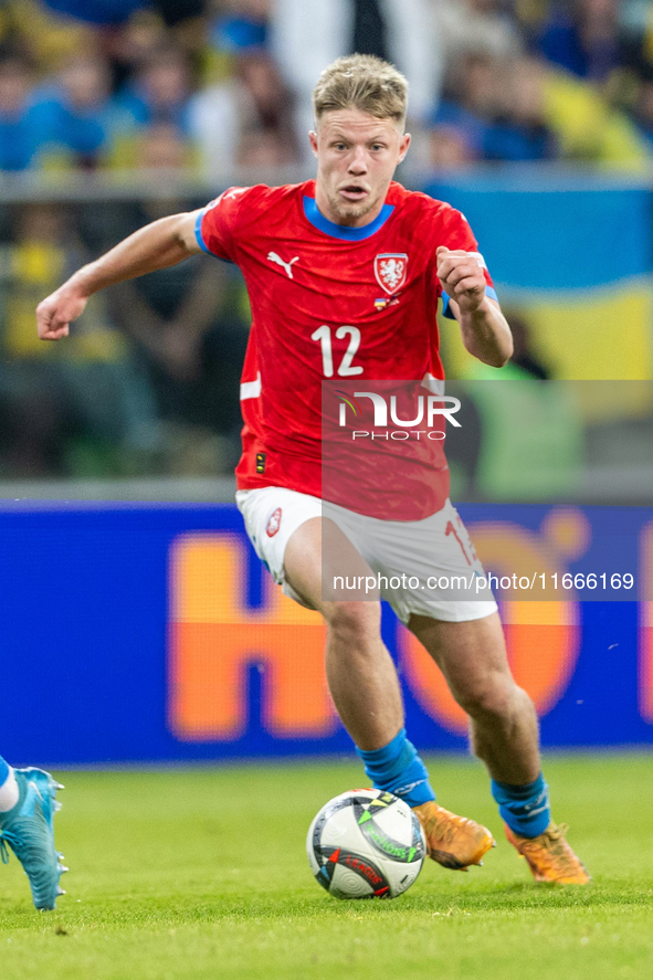 Lukas Cerv is playing during the  UEFA Nations League 2024 League B Group B1 match between Ukraine and Czechia , at the Tarczynski Arena Wro...