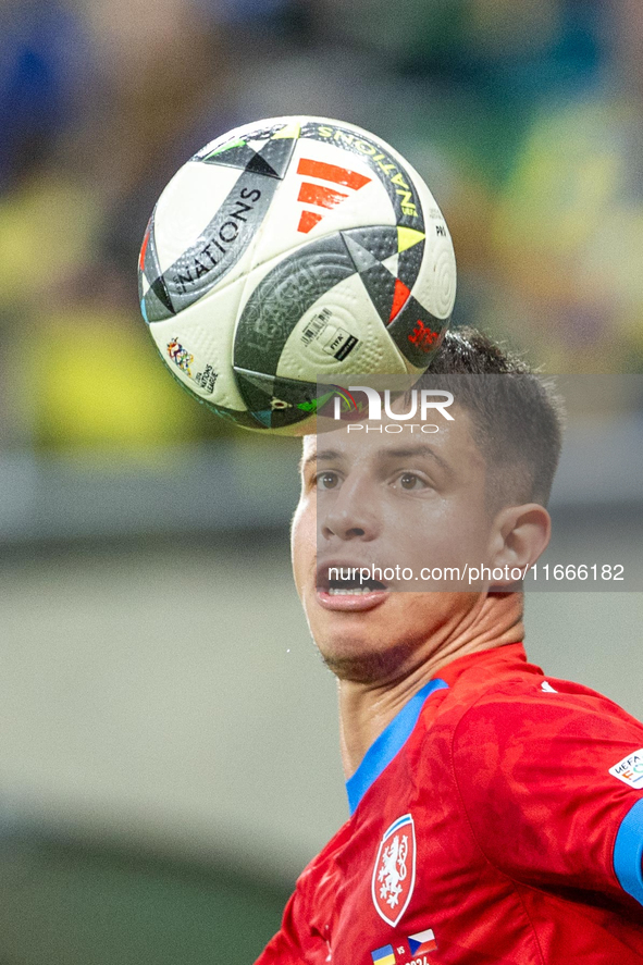 Adam Hlozek is playing during the  UEFA Nations League 2024 League B Group B1 match between Ukraine and Czechia , at the Tarczynski Arena Wr...