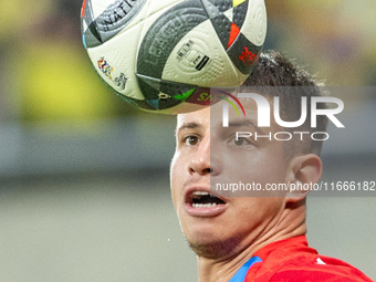 Adam Hlozek is playing during the  UEFA Nations League 2024 League B Group B1 match between Ukraine and Czechia , at the Tarczynski Arena Wr...