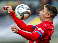 Adam Hlozek is playing during the  UEFA Nations League 2024 League B Group B1 match between Ukraine and Czechia , at the Tarczynski Arena Wr...