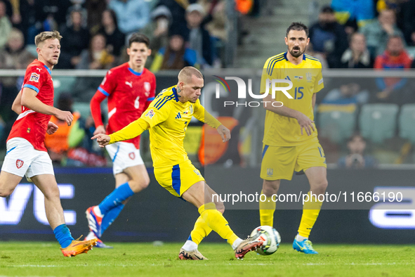 Mykhailo Mudryk is playing during the  UEFA Nations League 2024 League B Group B1 match between Ukraine and Czechia , at the Tarczynski Aren...