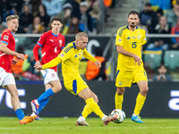 Mykhailo Mudryk is playing during the  UEFA Nations League 2024 League B Group B1 match between Ukraine and Czechia , at the Tarczynski Aren...