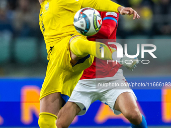 Artem Dovbyk, Ladislav Krejci are playing during the  UEFA Nations League 2024 League B Group B1 match between Ukraine and Czechia , at the...