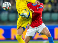 Artem Dovbyk, Ladislav Krejci are playing during the  UEFA Nations League 2024 League B Group B1 match between Ukraine and Czechia , at the...