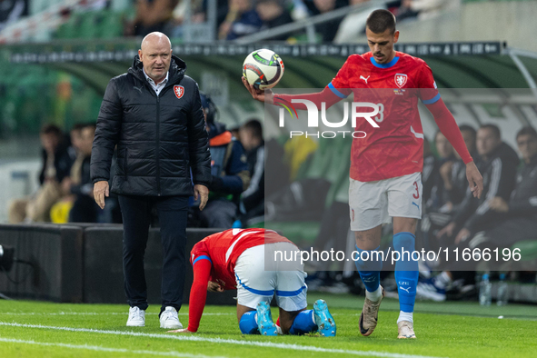 Ivan Hasek, Jan Kliment are playing during the  UEFA Nations League 2024 League B Group B1 match between Ukraine and Czechia , at the Tarczy...