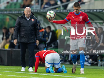 Ivan Hasek, Jan Kliment are playing during the  UEFA Nations League 2024 League B Group B1 match between Ukraine and Czechia , at the Tarczy...