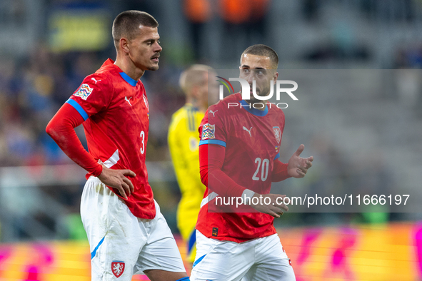 Jan Kliment, Ondrej Lingr are playing during the  UEFA Nations League 2024 League B Group B1 match between Ukraine and Czechia , at the Tarc...