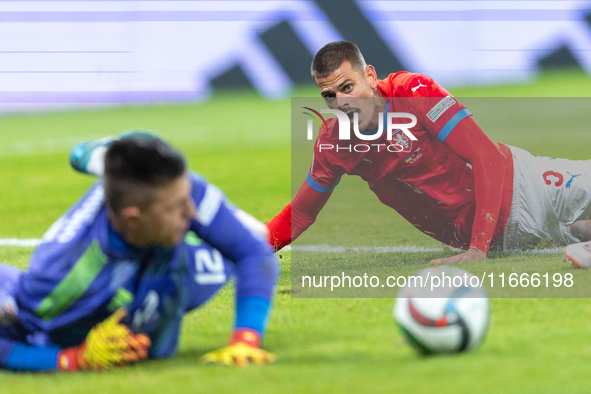 Jan Kliment is  playing during the  UEFA Nations League 2024 League B Group B1 match between Ukraine and Czechia , at the Tarczynski Arena W...