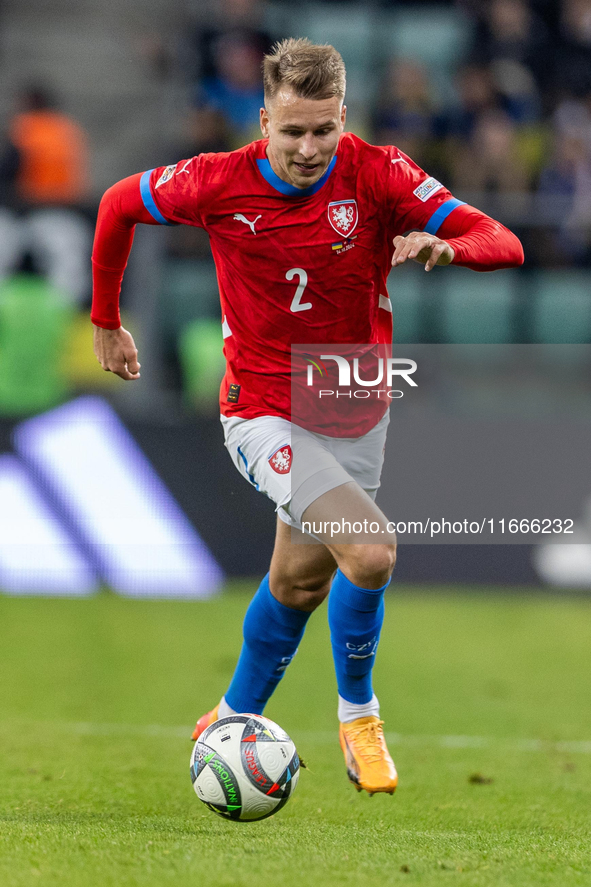 Ondrej Zmrzly is playing during the  UEFA Nations League 2024 League B Group B1 match between Ukraine and Czechia , at the Tarczynski Arena...