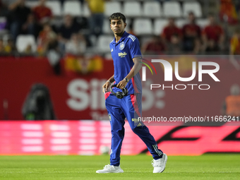 Lamine Yamal right winger of Spain and FC Barcelona prior  the UEFA Nations League 2024/25 League A Group A4 match between Spain and Denmark...