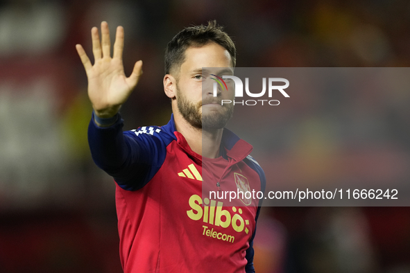 Alex Remiro goalkeeper of Spain and Real Sociedad during the warm-up before the UEFA Nations League 2024/25 League A Group A4 match between...