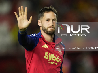 Alex Remiro goalkeeper of Spain and Real Sociedad during the warm-up before the UEFA Nations League 2024/25 League A Group A4 match between...