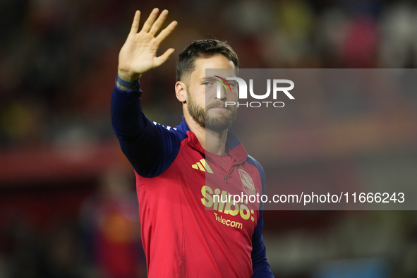 Alex Remiro goalkeeper of Spain and Real Sociedad during the warm-up before the UEFA Nations League 2024/25 League A Group A4 match between...