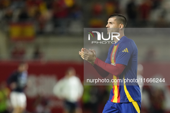 Alvaro Morata centre-forward of Spain and AC Milan during the UEFA Nations League 2024/25 League A Group A4 match between Spain and Denmark...