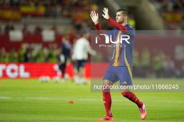 Alvaro Morata centre-forward of Spain and AC Milan during the UEFA Nations League 2024/25 League A Group A4 match between Spain and Denmark...