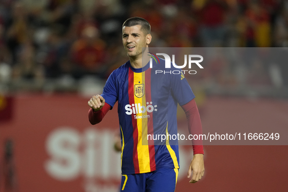 Alvaro Morata centre-forward of Spain and AC Milan during the UEFA Nations League 2024/25 League A Group A4 match between Spain and Denmark...