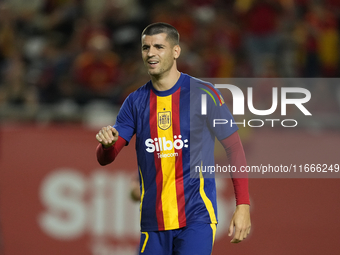 Alvaro Morata centre-forward of Spain and AC Milan during the UEFA Nations League 2024/25 League A Group A4 match between Spain and Denmark...