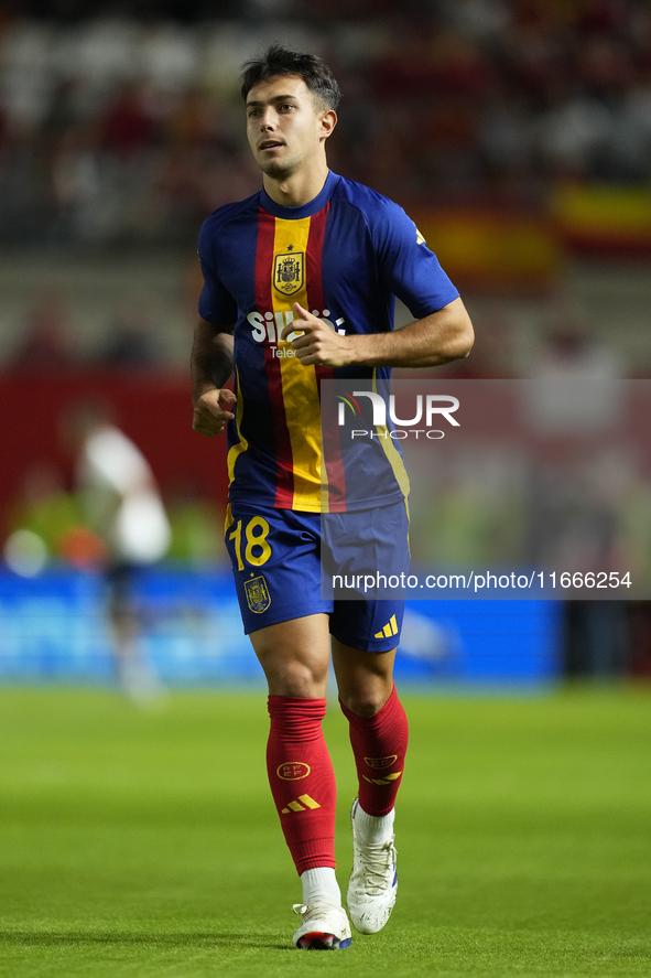 Martin Zubimendi defensive midfield of Spain and Real Sociedad during the warm-up before the UEFA Nations League 2024/25 League A Group A4 m...