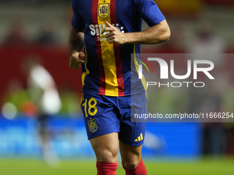 Martin Zubimendi defensive midfield of Spain and Real Sociedad during the warm-up before the UEFA Nations League 2024/25 League A Group A4 m...