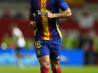 Martin Zubimendi defensive midfield of Spain and Real Sociedad during the warm-up before the UEFA Nations League 2024/25 League A Group A4 m...