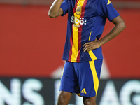 Lamine Yamal right winger of Spain and FC Barcelona during the warm-up before the UEFA Nations League 2024/25 League A Group A4 match betwee...