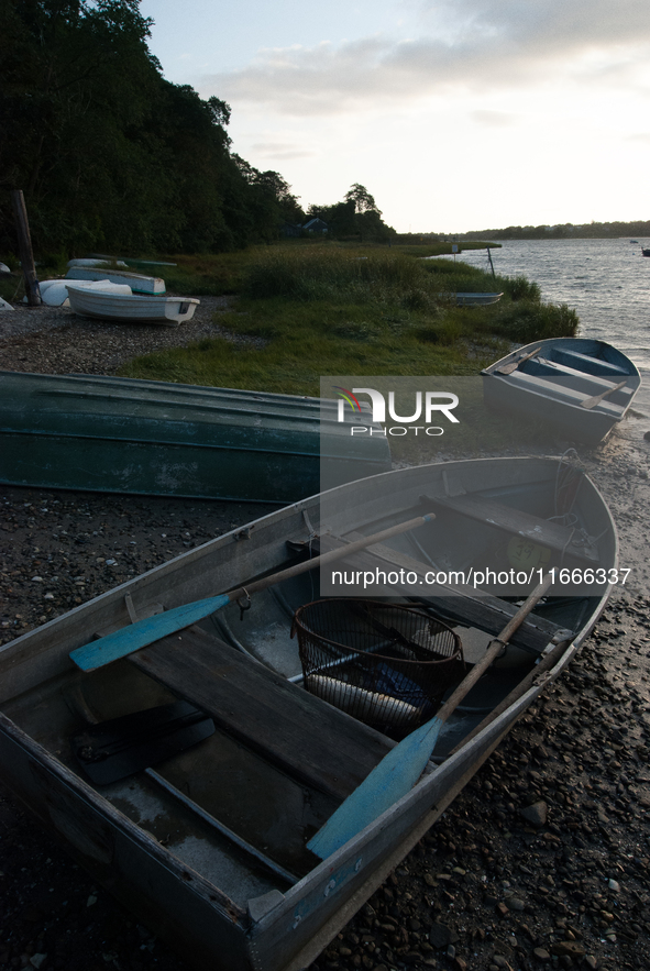 All of the fishermen here use small boats to tend to and harvest their shellfish farms 