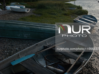 All of the fishermen here use small boats to tend to and harvest their shellfish farms (