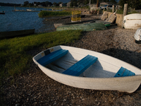 All of the fishermen here use small boats to tend to and harvest their shellfish farms (