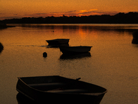 All of the fishermen here use small boats to tend to and harvest their shellfish farms (