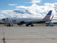 Governor and Vice Presidential nominee Tim Walz arrives in Green Bay, Wisconsin, on October 14, 2024 (