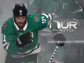 Tyler Seguin #91 of the Dallas Stars skates during the NHL match between the Dallas Stars and the Seattle Kraken at American Airlines Center...